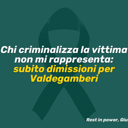 Chi criminalizza la vittima non ci rappresenta: subito dimissioni per Valdegamberi