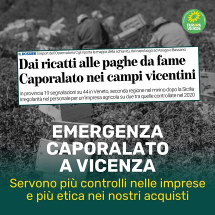 Emergenza caporalato a Vicenza